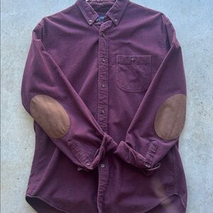 J. Crew Maroon Button-Up Shirt with elbow patches